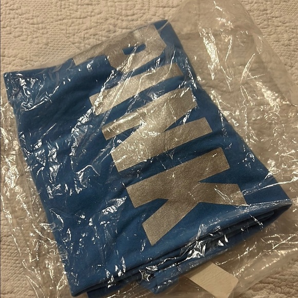 PINK Victoria's Secret Blue Tee with Silver Logo - Picture 6 of 6